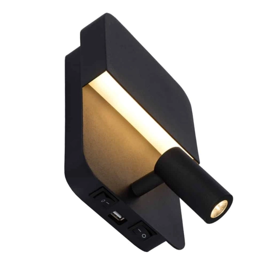 Kinkiet BOXER LED 3000K With USB charging point czarny 79200/08/30 Lucide - zdjęcie dodatkowe 4